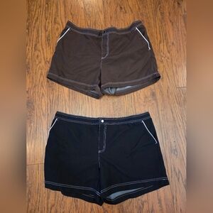 FADED GLORY Woman Board Shorts Brown & Black Set Of 2 Size  2X (18W/20W)